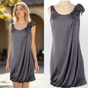 H&M Slate Gray Bubble Hem Dress Sz Small NWT